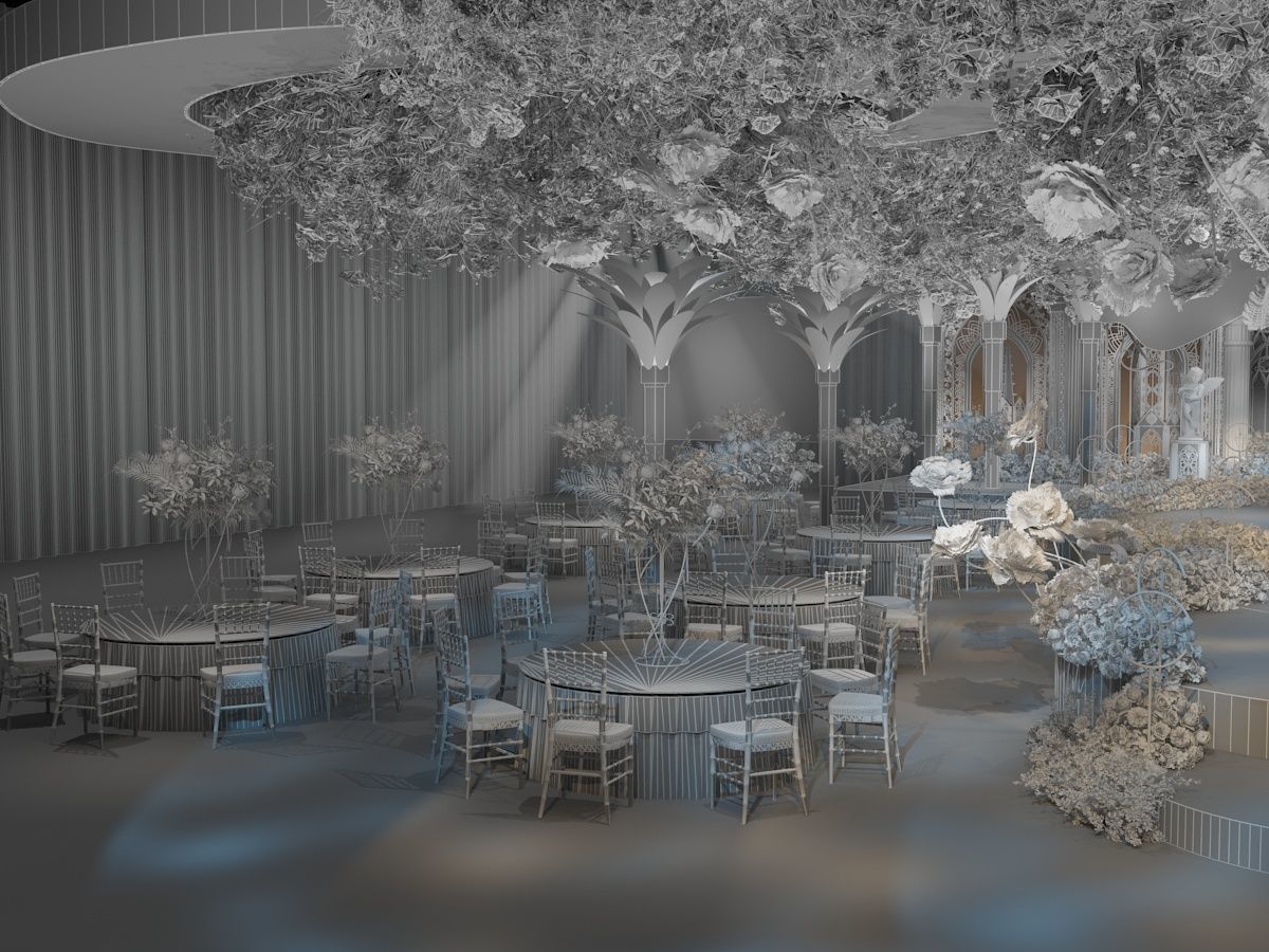  Wedding Banquet Hall 3 3D model_17