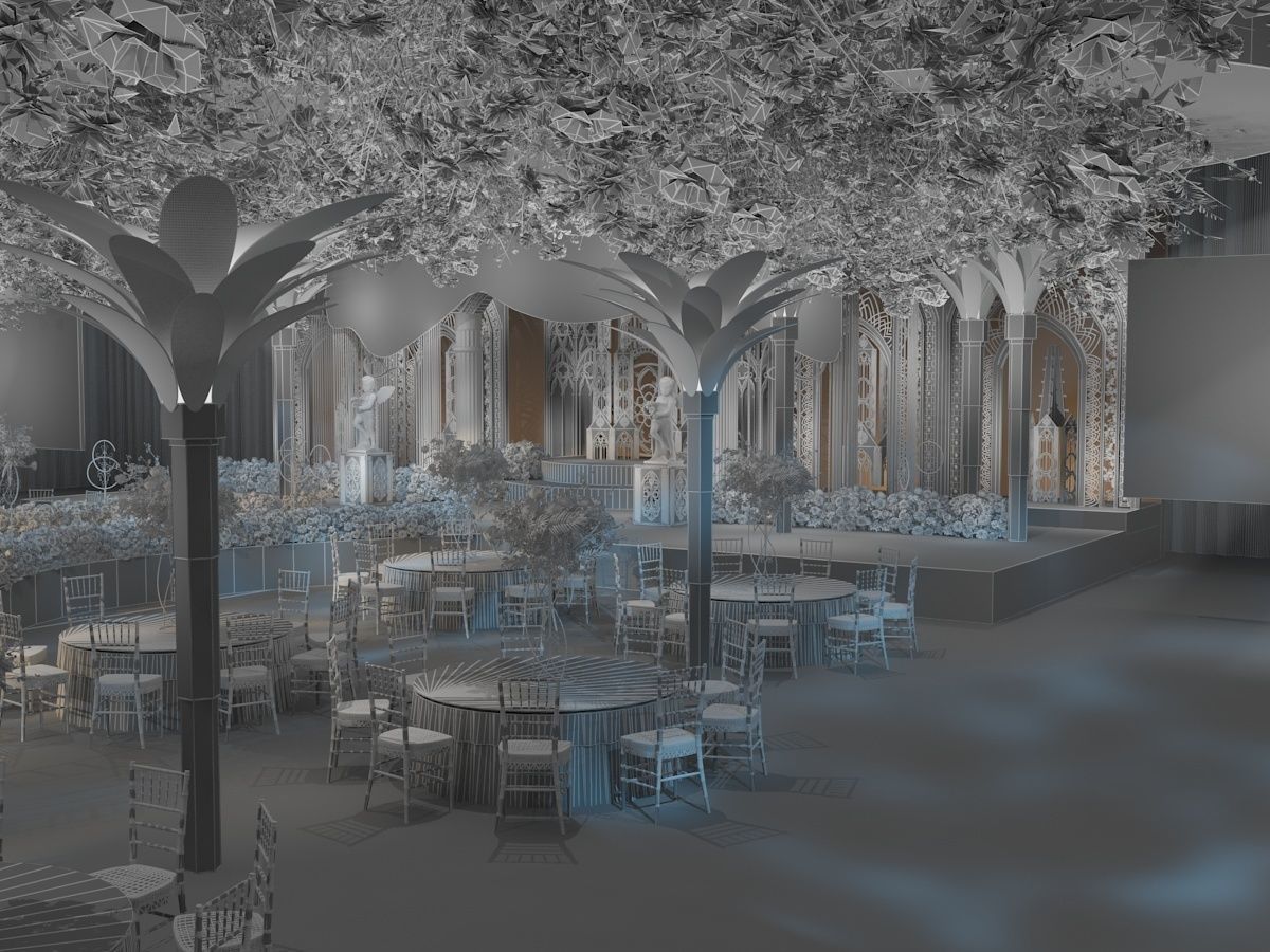  Wedding Banquet Hall 3 3D model_16