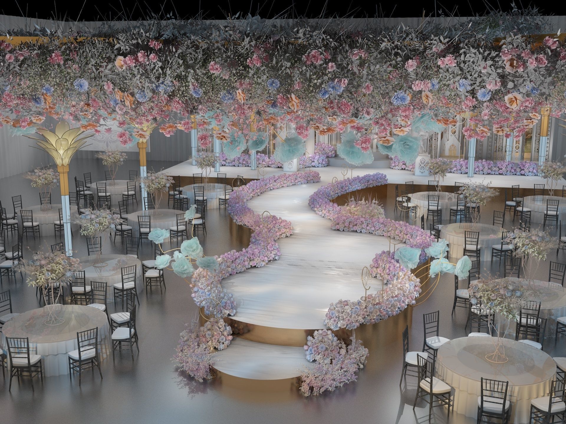  Wedding Banquet Hall 3 3D model_5