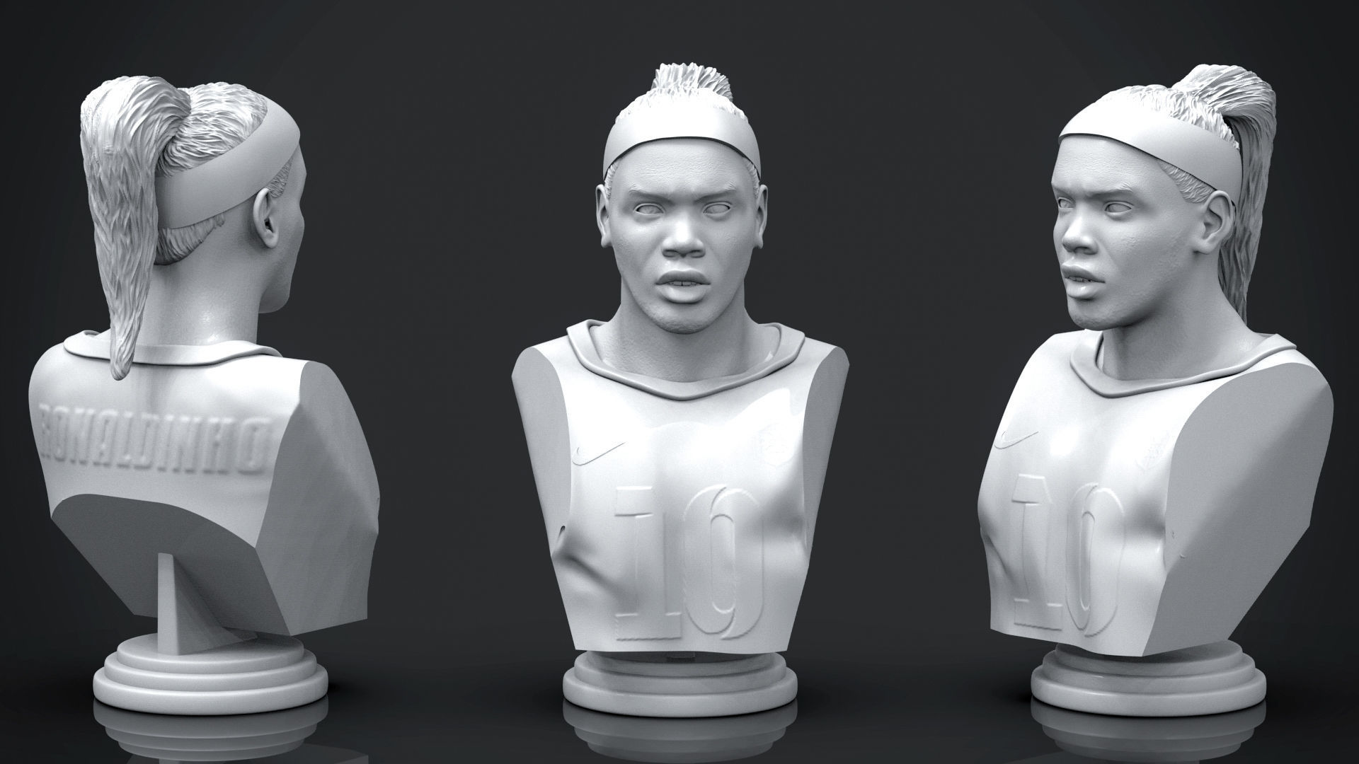 Ronaldinho Gaucho Bust 3D print model_1