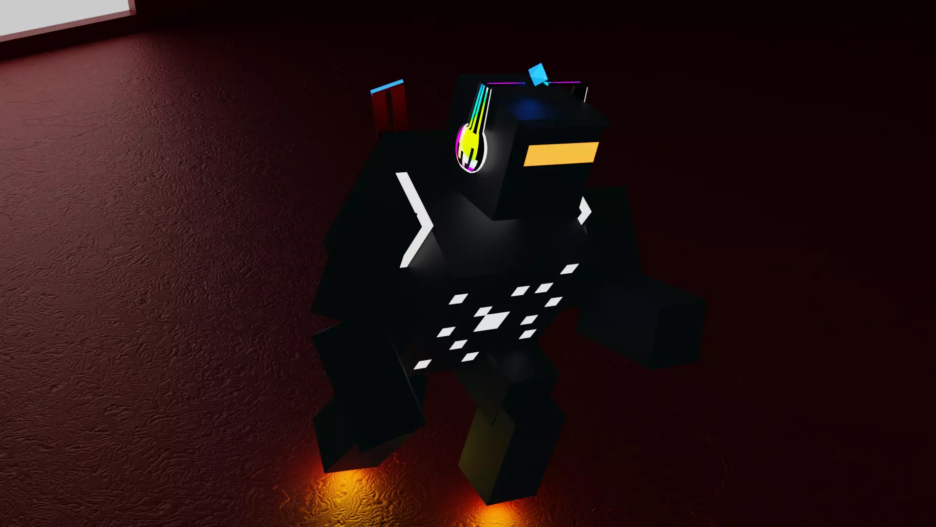Cube character 3D model_0