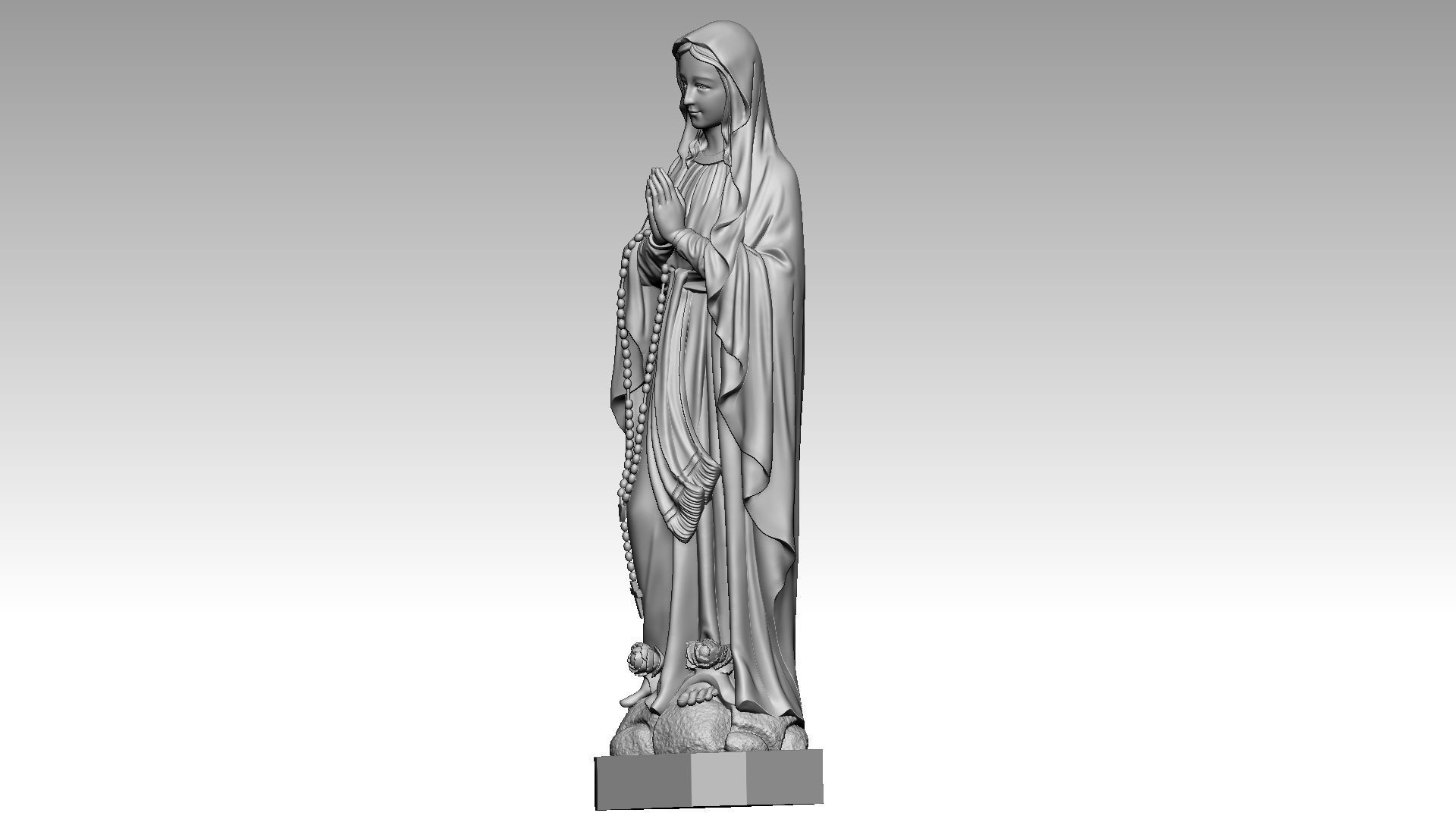 Virgin Mary - N D Lourdes 3d print model 3D print model_1