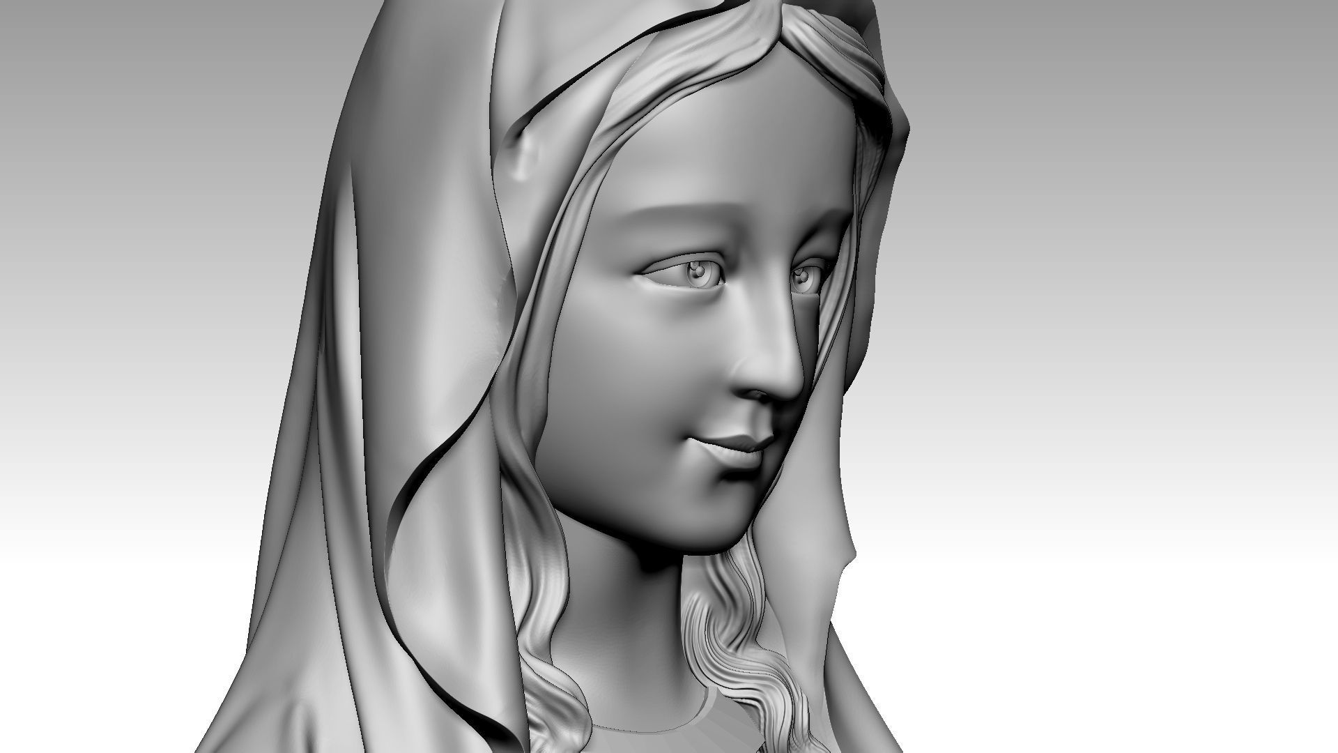 Virgin Mary - N D Lourdes 3d print model 3D print model_8