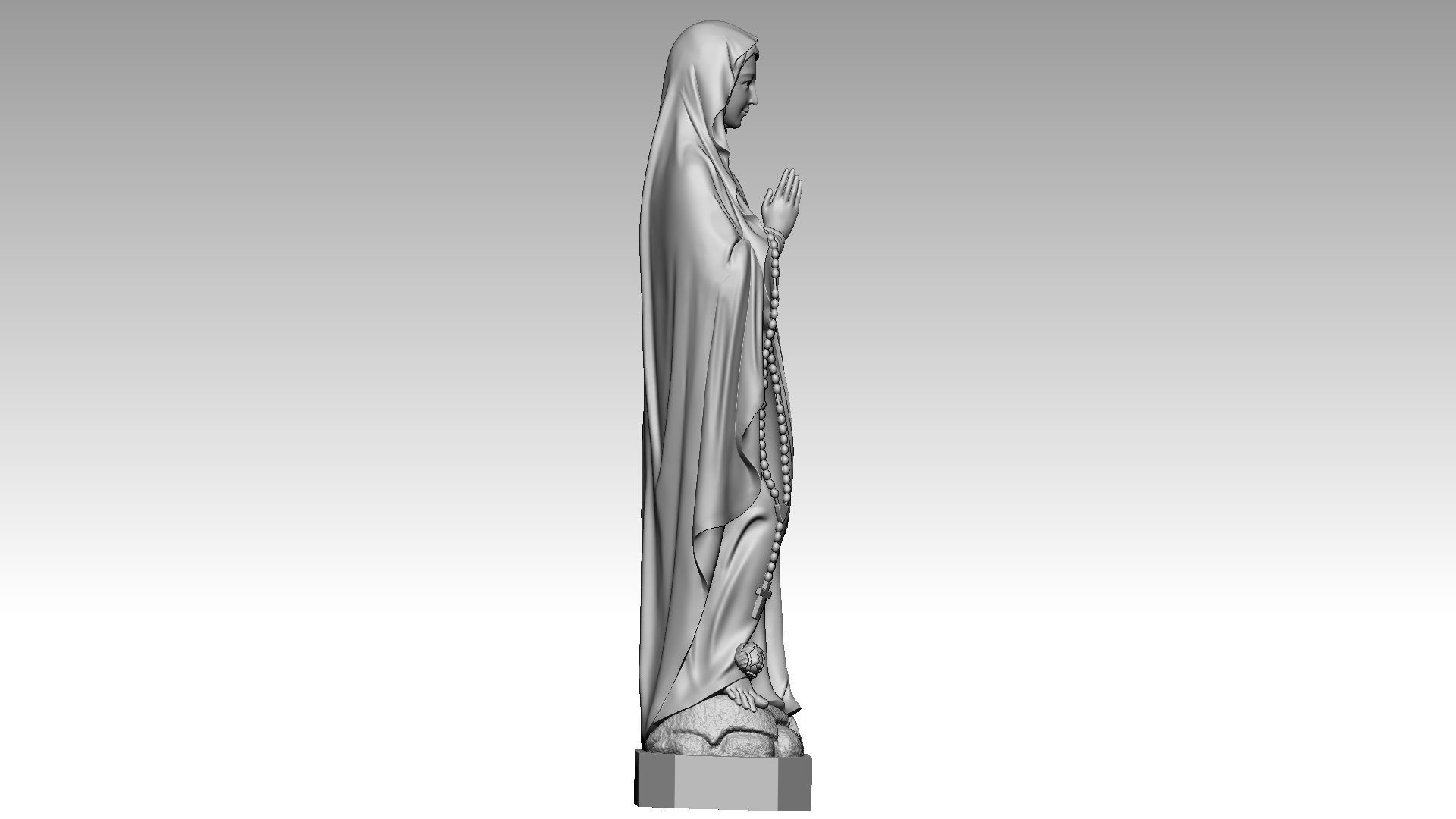 Virgin Mary - N D Lourdes 3d print model 3D print model_6