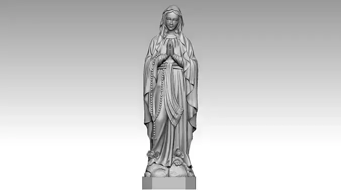 Virgin Mary - N D Lourdes 3d print model 3D print model