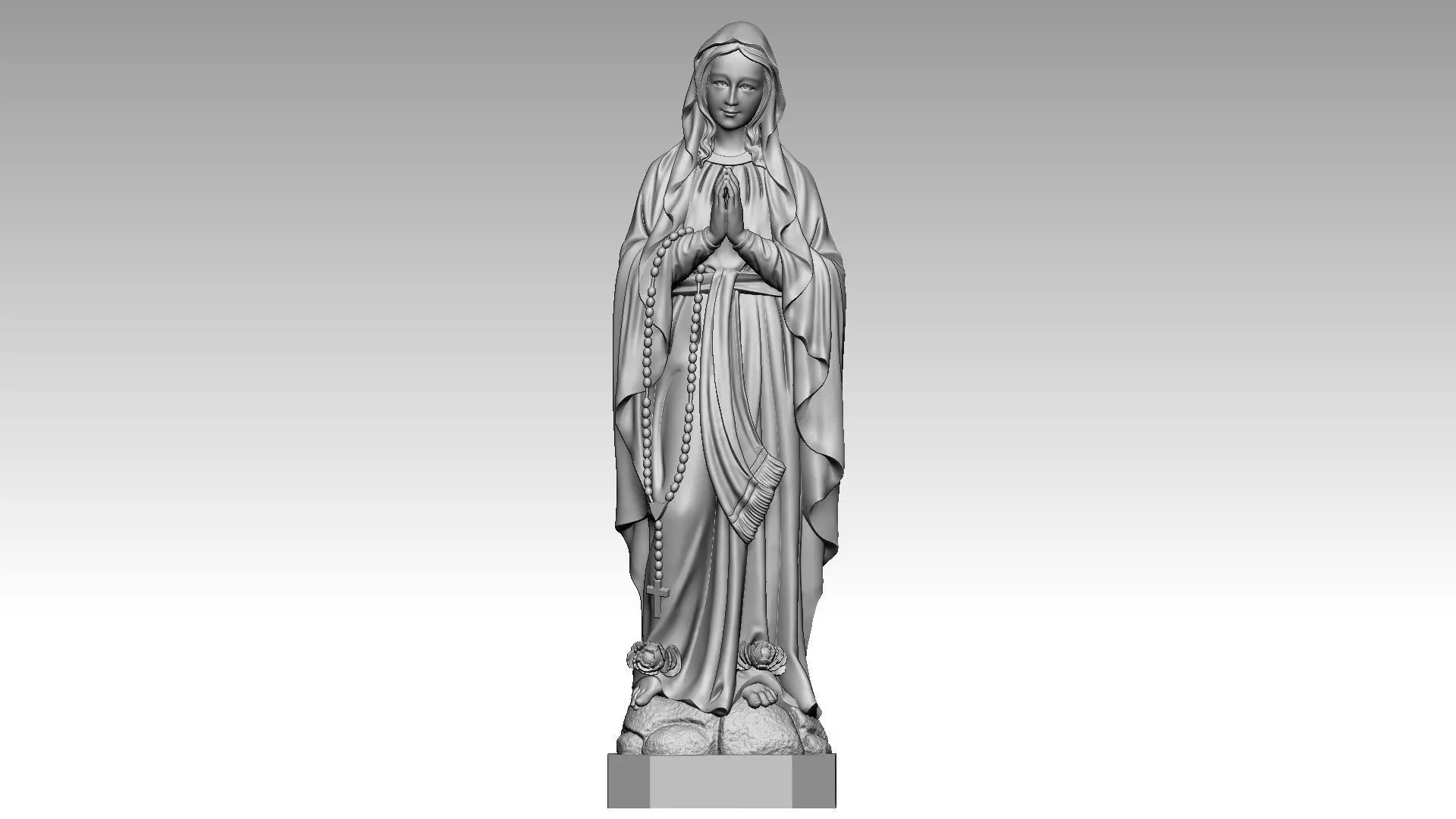 Virgin Mary - N D Lourdes 3d print model 3D print model_0
