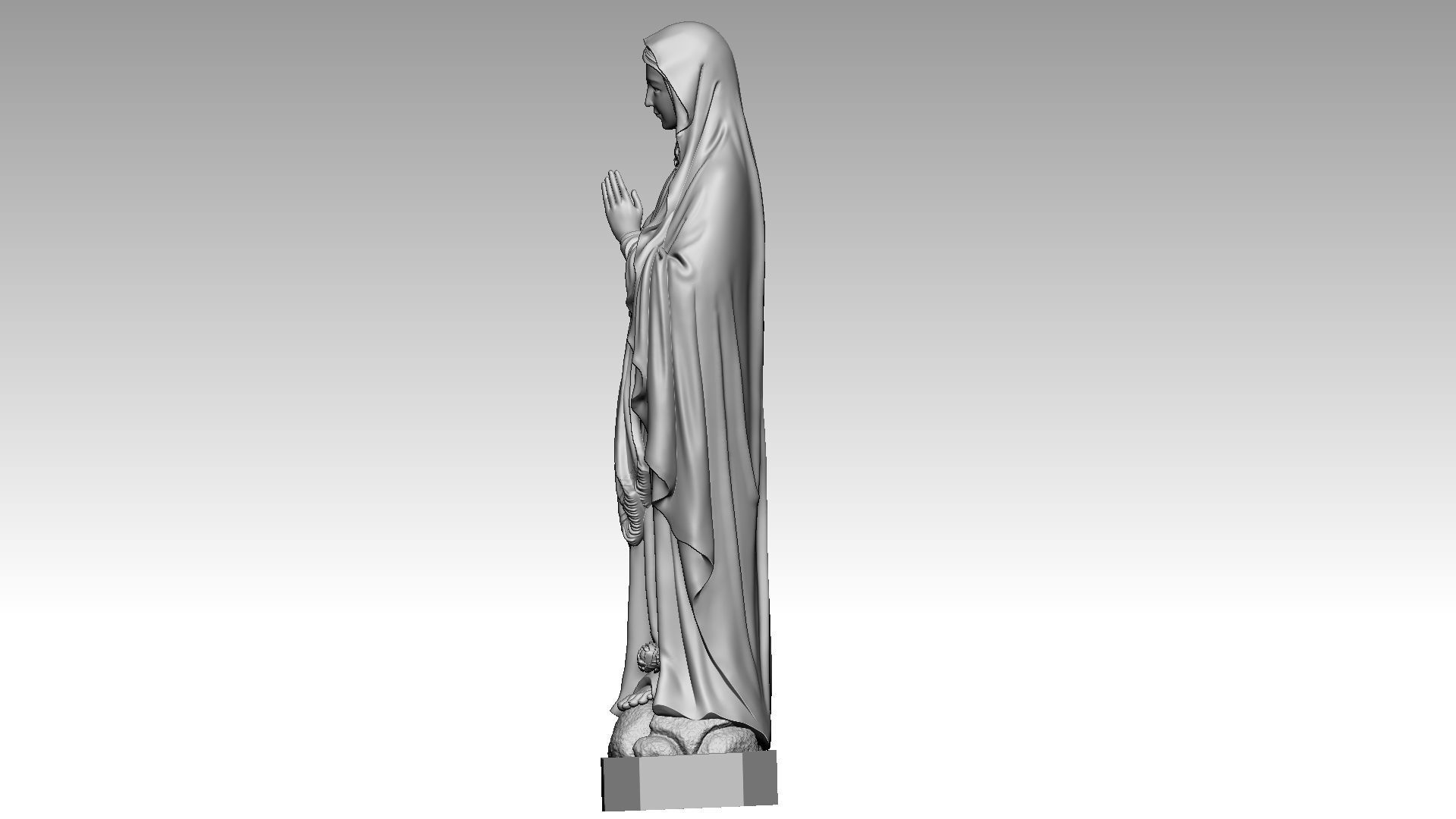 Virgin Mary - N D Lourdes 3d print model 3D print model_2