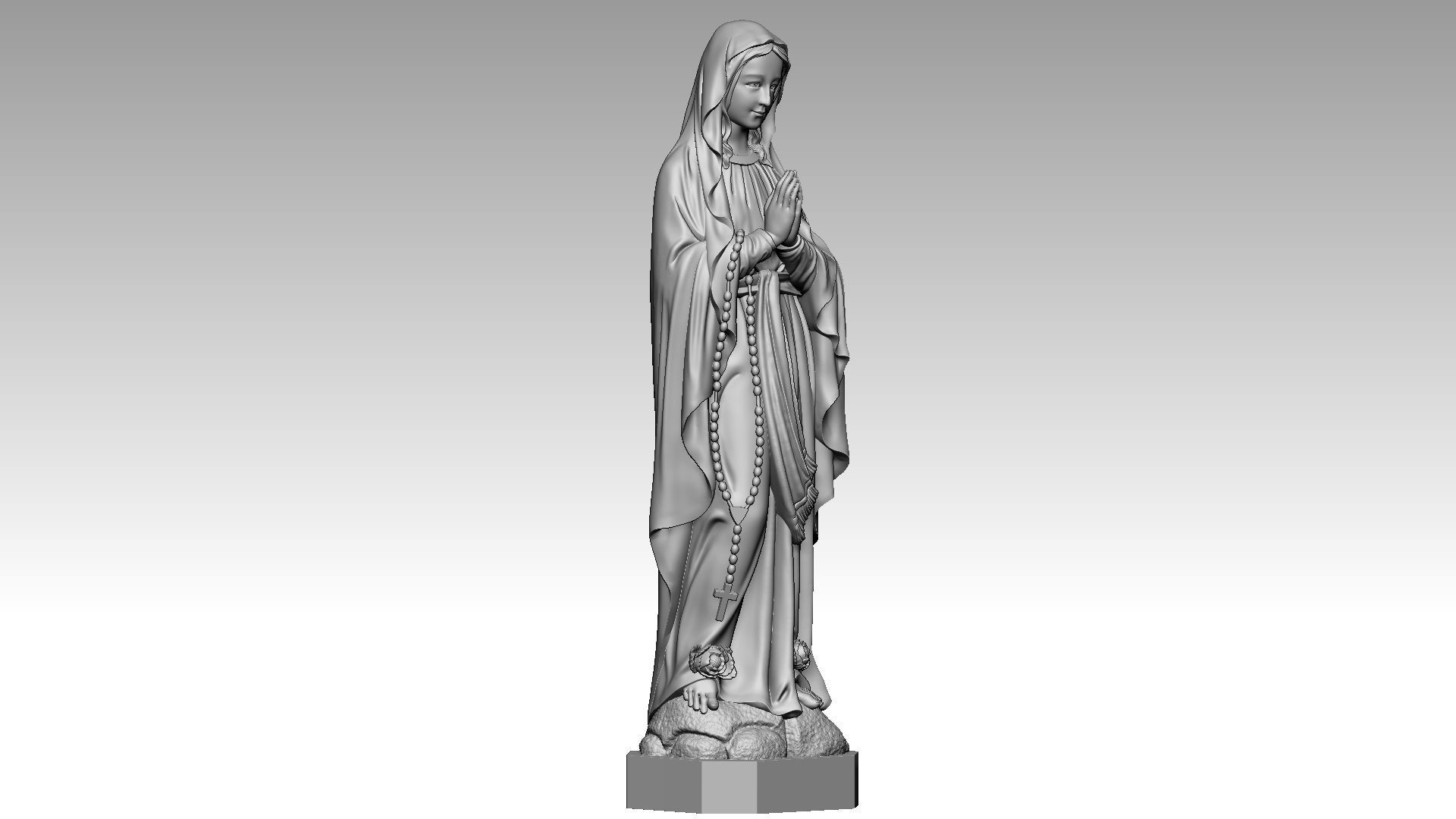 Virgin Mary - N D Lourdes 3d print model 3D print model_7