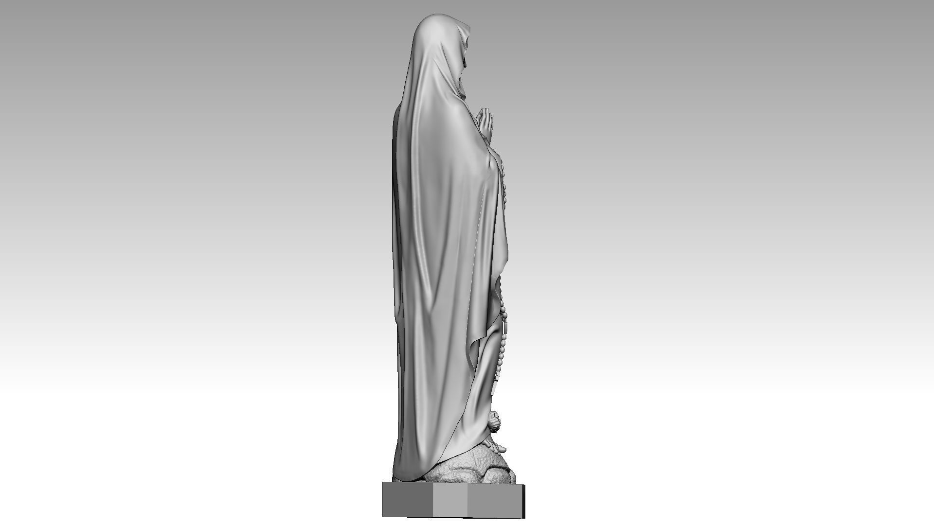 Virgin Mary - N D Lourdes 3d print model 3D print model_5