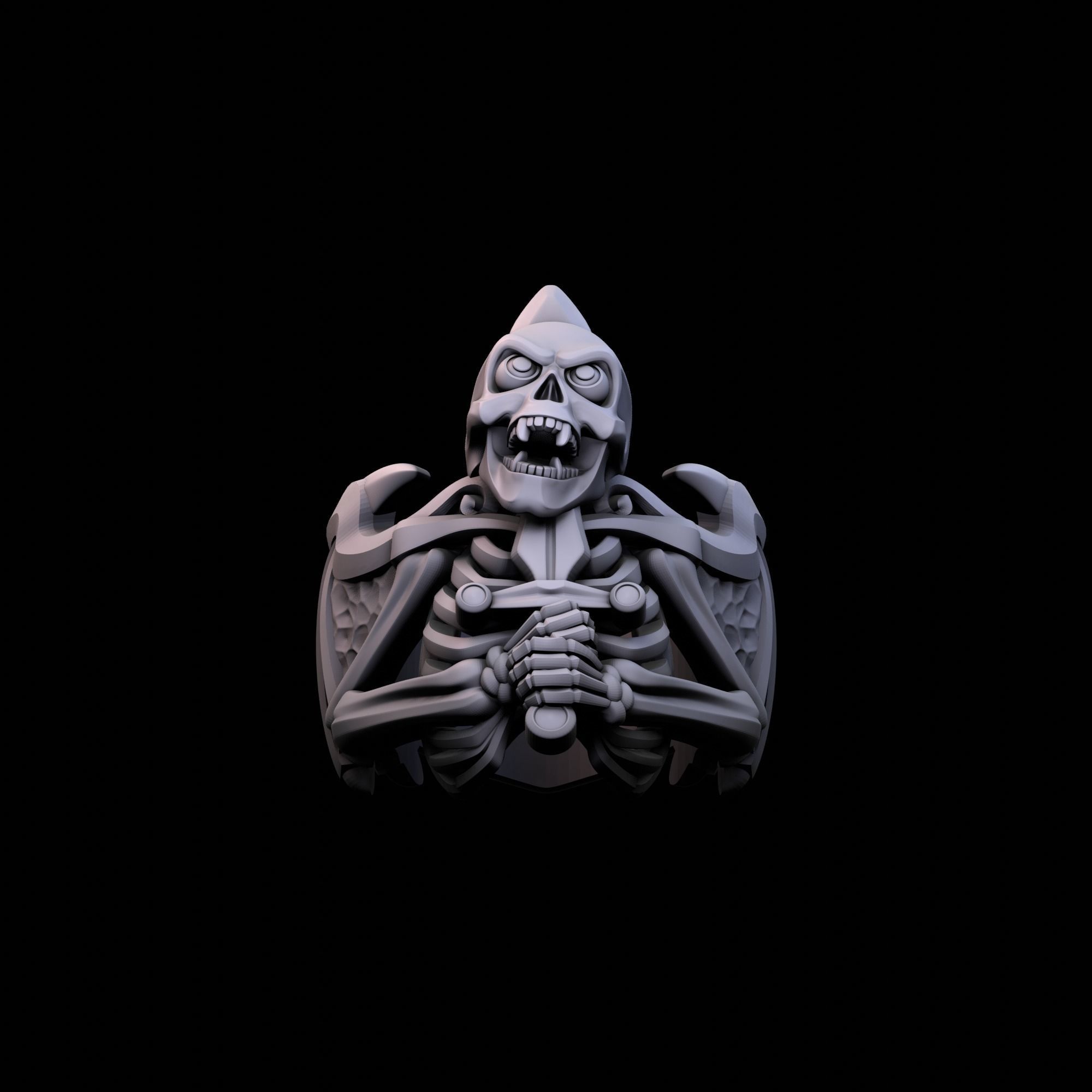 Ring Skeleton Skull 3D print model_4