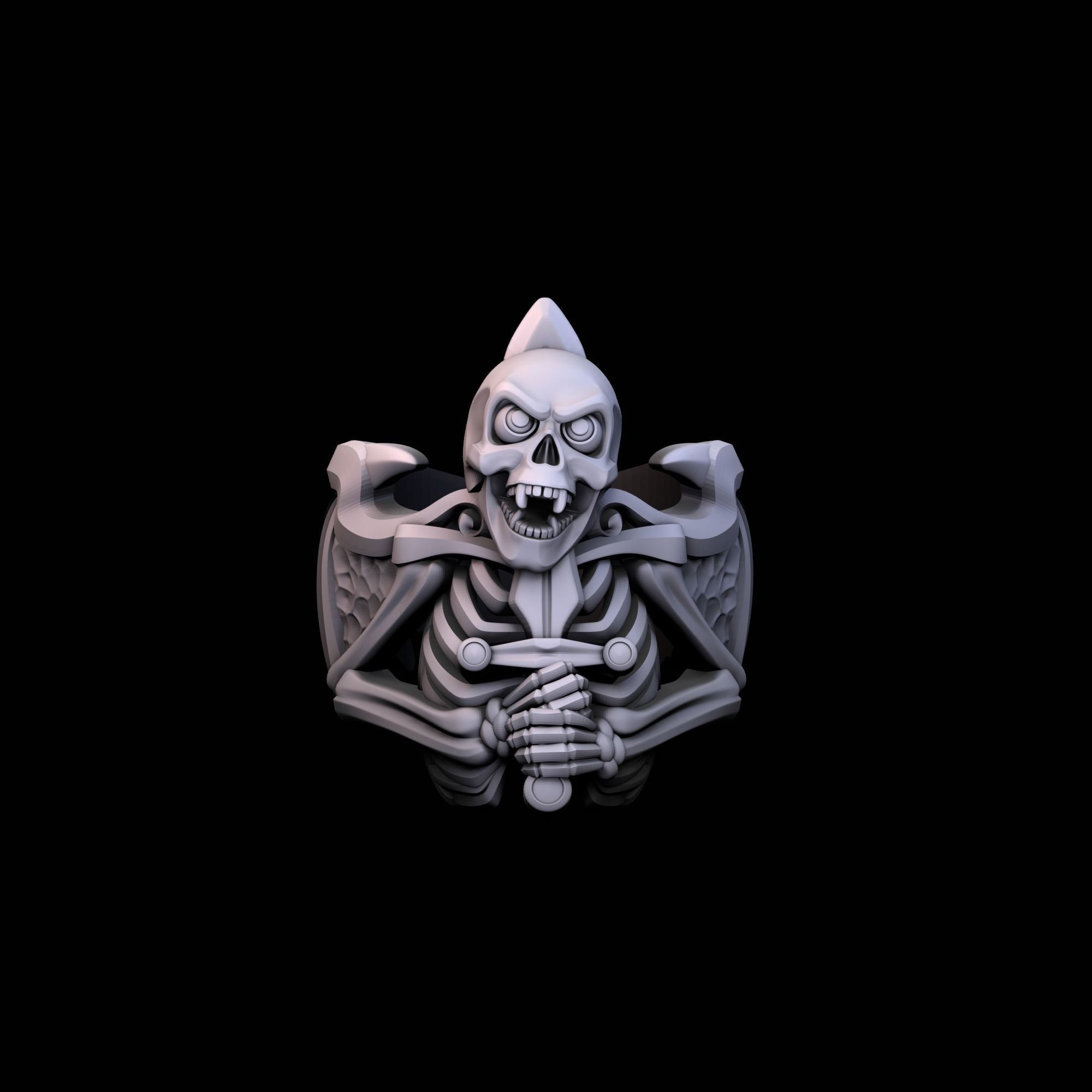 Ring Skeleton Skull 3D print model_1