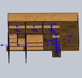 cupboart wooden cabinet with arrows 3D print model_2