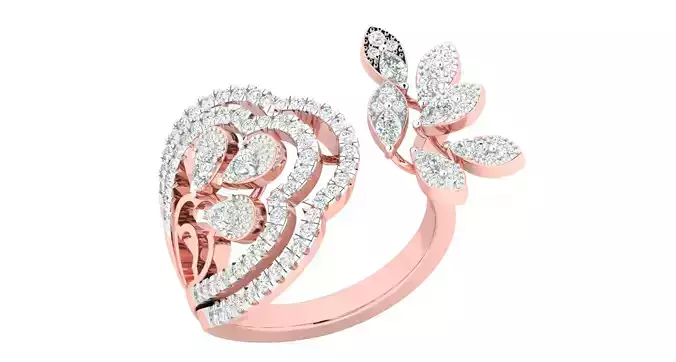 Solitaire Engagement Wedding Ring Open End Flower Ring