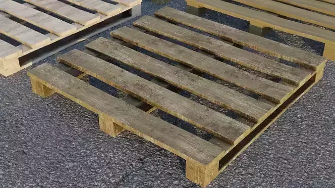 Pallets PBR game ready set of wooden