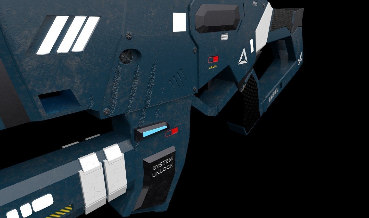 sci-fi Handgun Low-poly 3D model_4