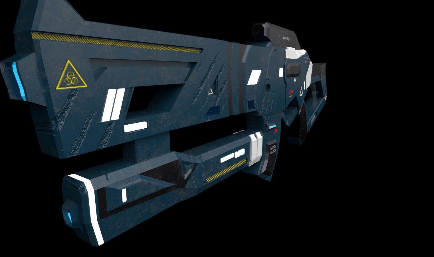 sci-fi Handgun Low-poly 3D model_3