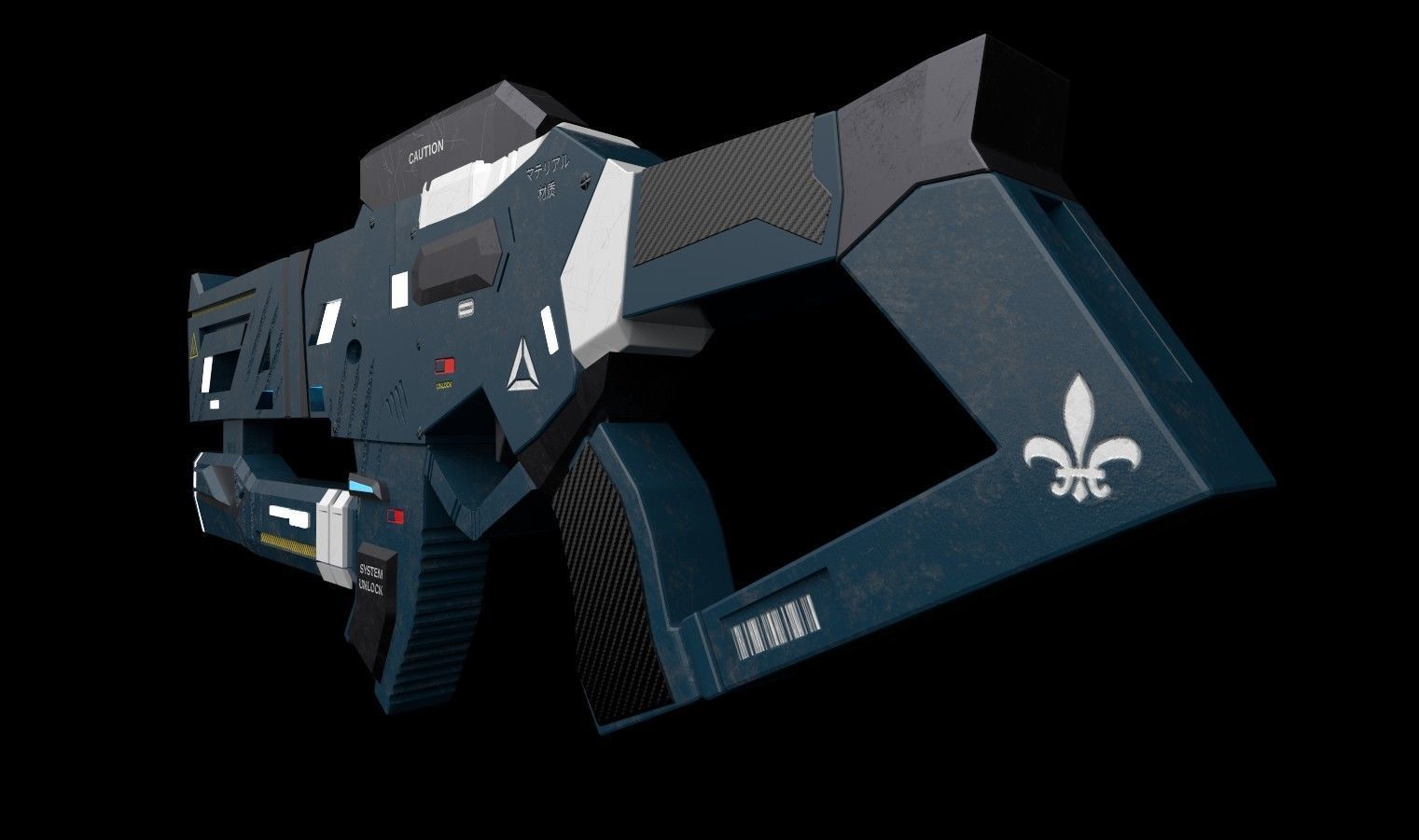 sci-fi Handgun Low-poly 3D model_2