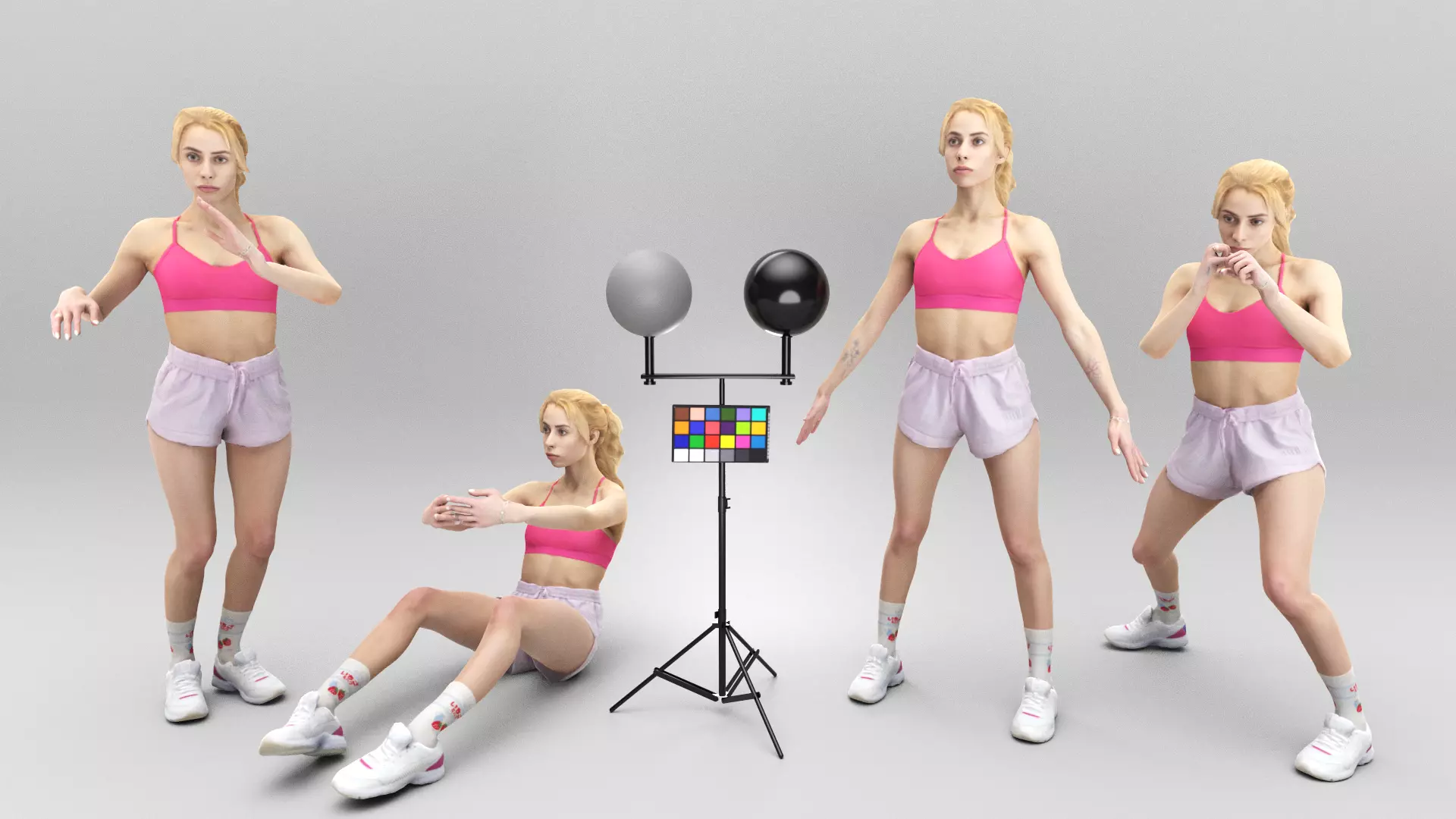 Animated woman sport 347 Low-poly 3D model_0