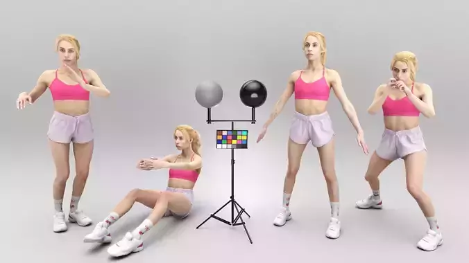 Animated woman sport 347 Low-poly 3D model