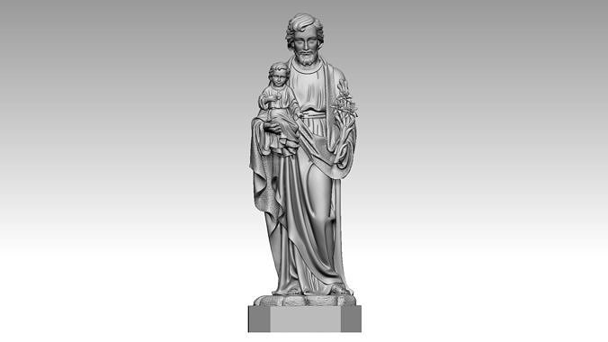 Saint Joseph with baby Jesus 3d print model 3D print model