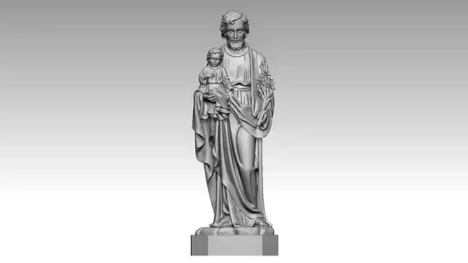 Saint Joseph with baby Jesus 3d print model 3D print model