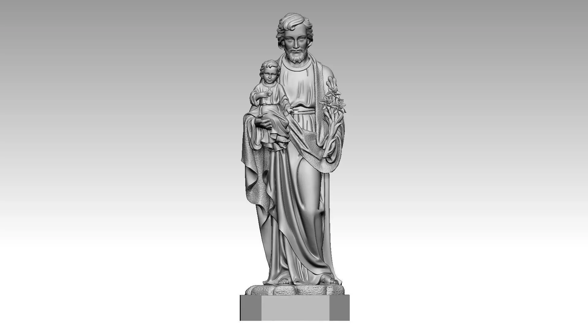 Saint Joseph with baby Jesus 3d print model 3D print model