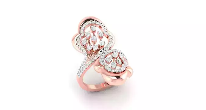 Solitaire Engagement Wedding Ring Open End Flower Ring