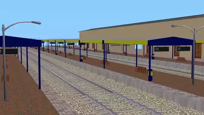 Railway Station Platform 3D Model Environment 2025