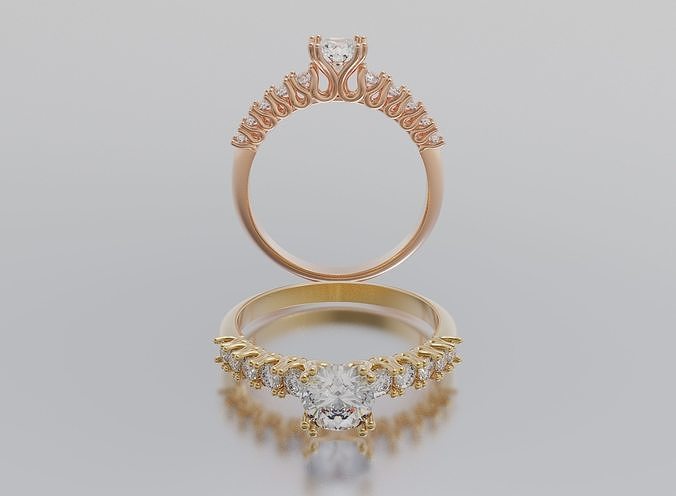 Engagement Solitaire Ring  3D print model