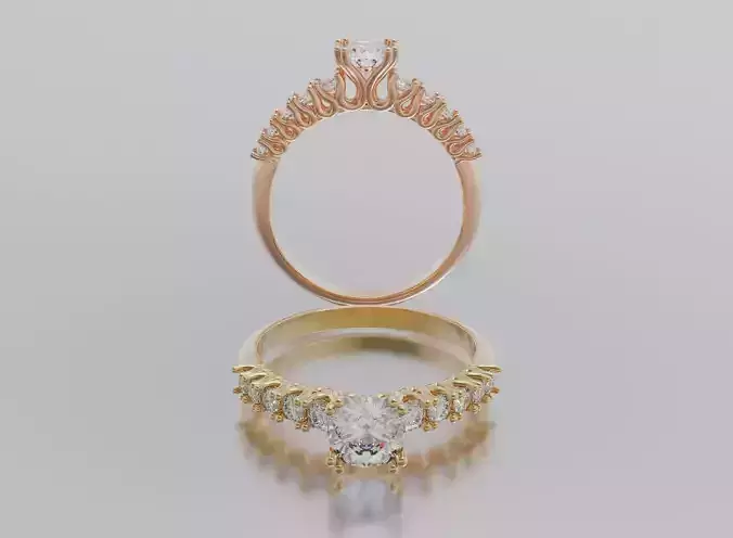 Engagement Solitaire Ring  3D print model