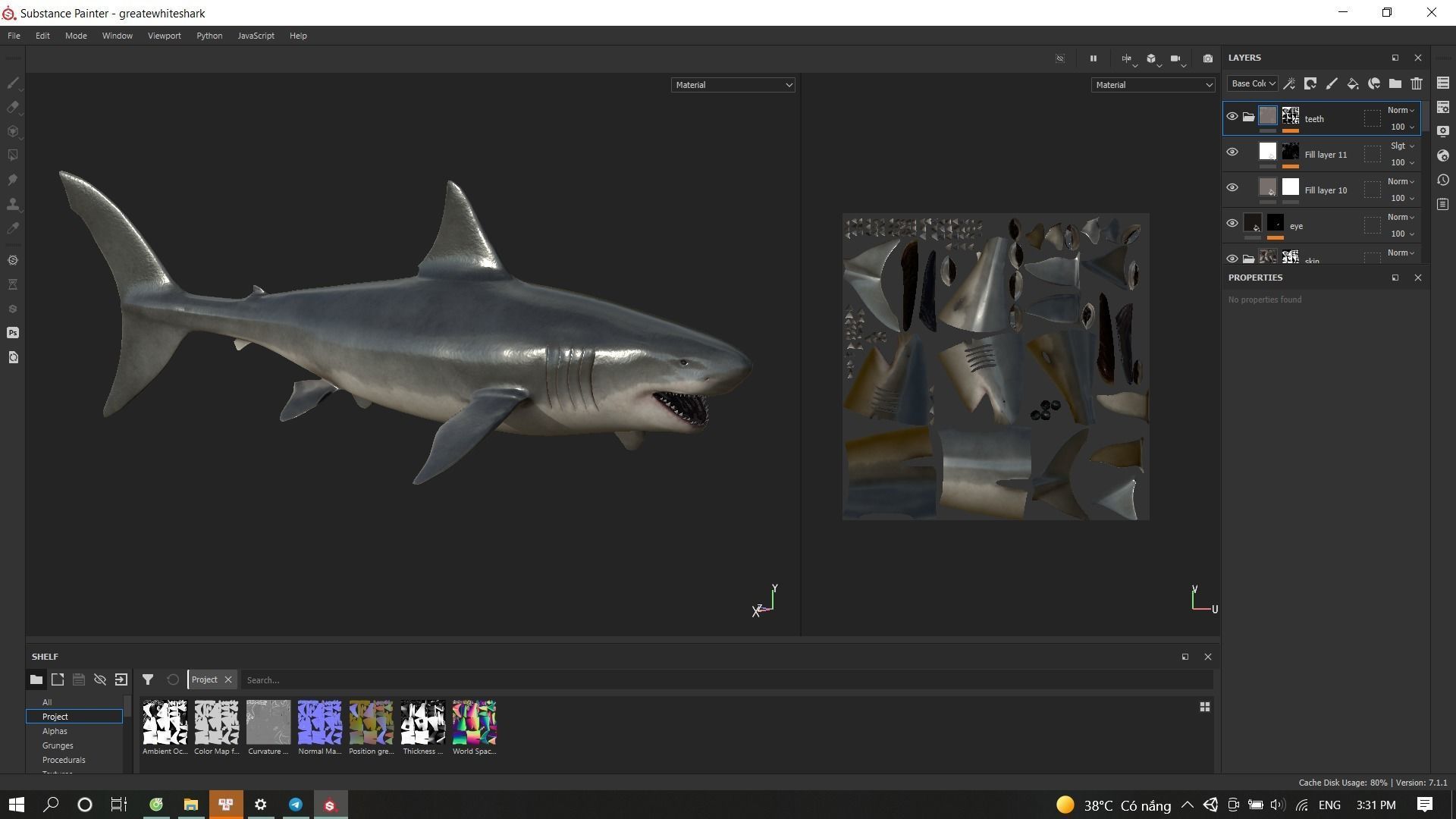 Great white shark Low-poly 3D model_17