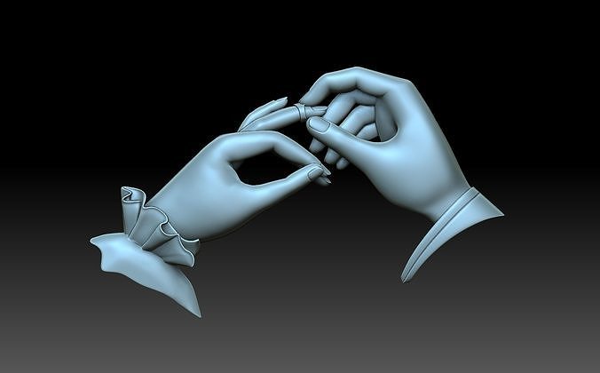 The hands of the newlyweds 3D print model