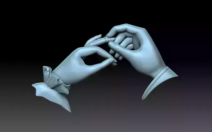 The hands of the newlyweds 3D print model