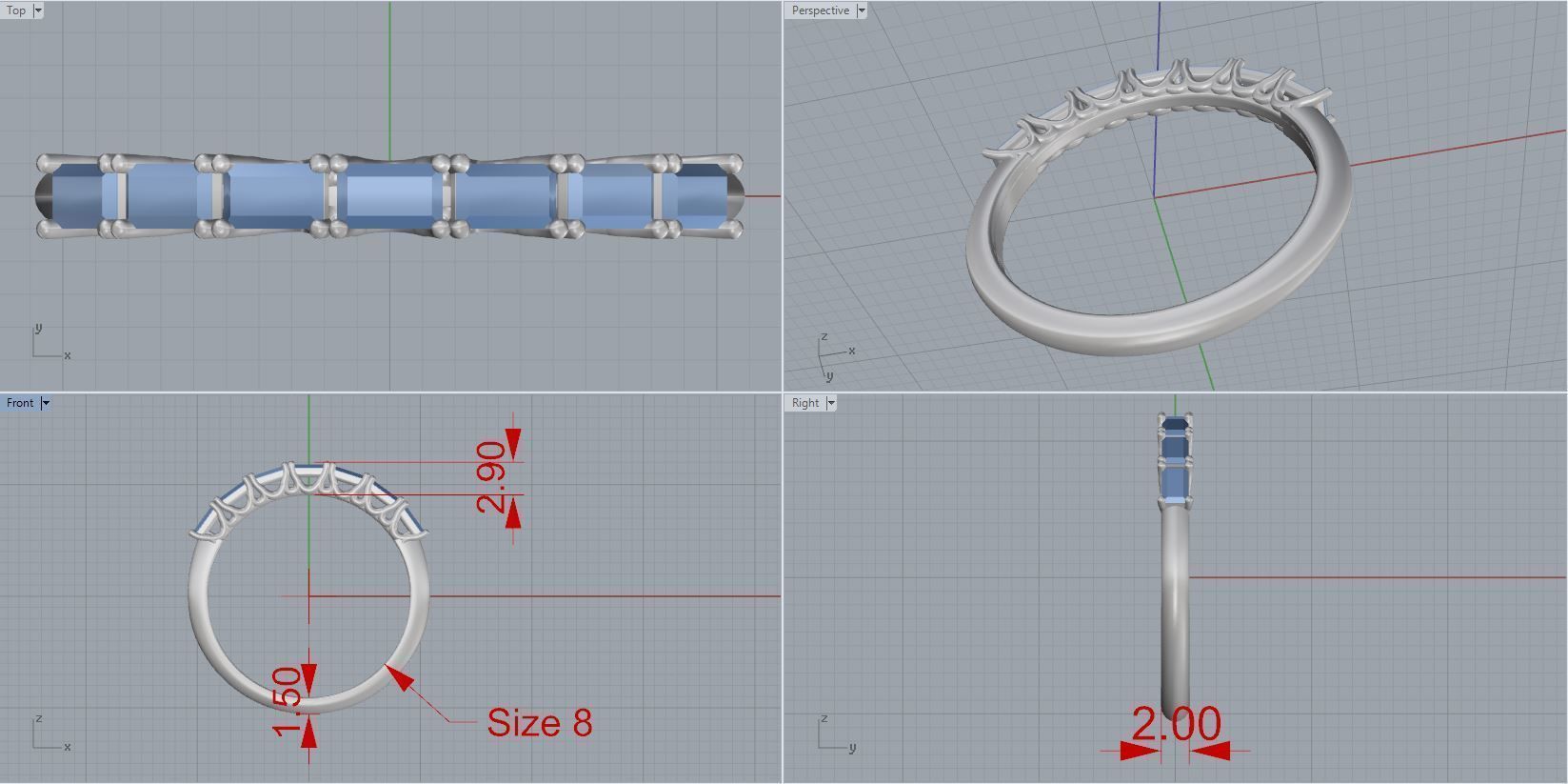 band ring  3D print model_2