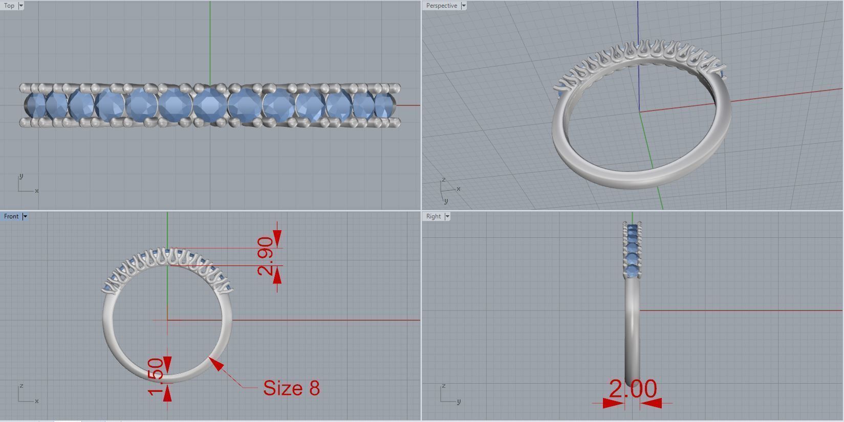 band ring 3D print model_2