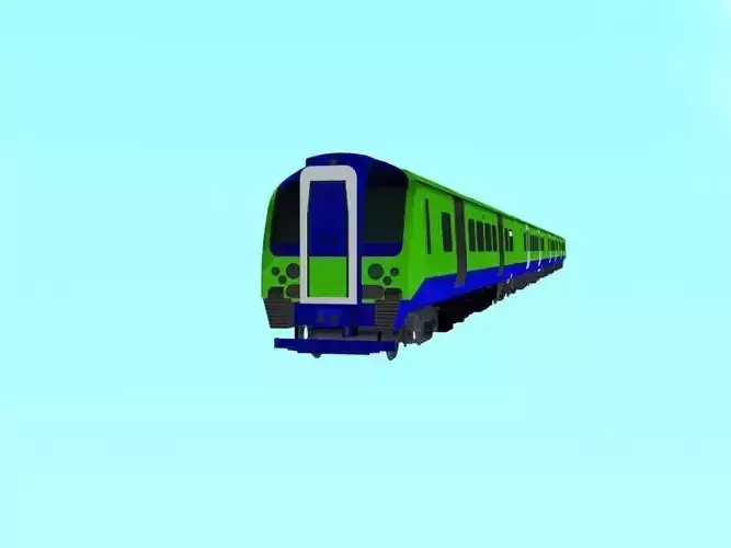 Low Poly Railway Station Platform Train 3D Model  2025