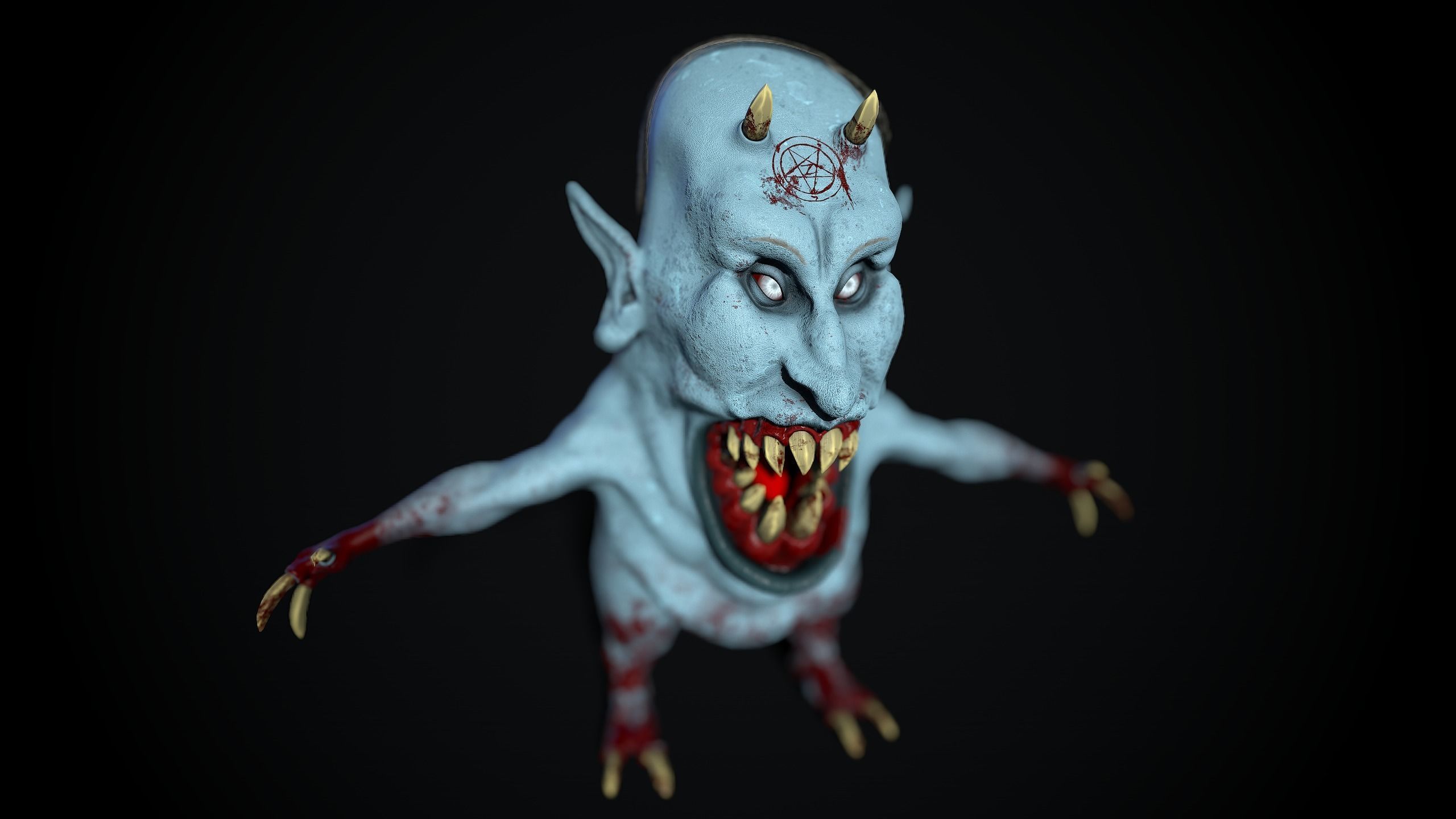 Unholy Creature Low-poly 3D model_4