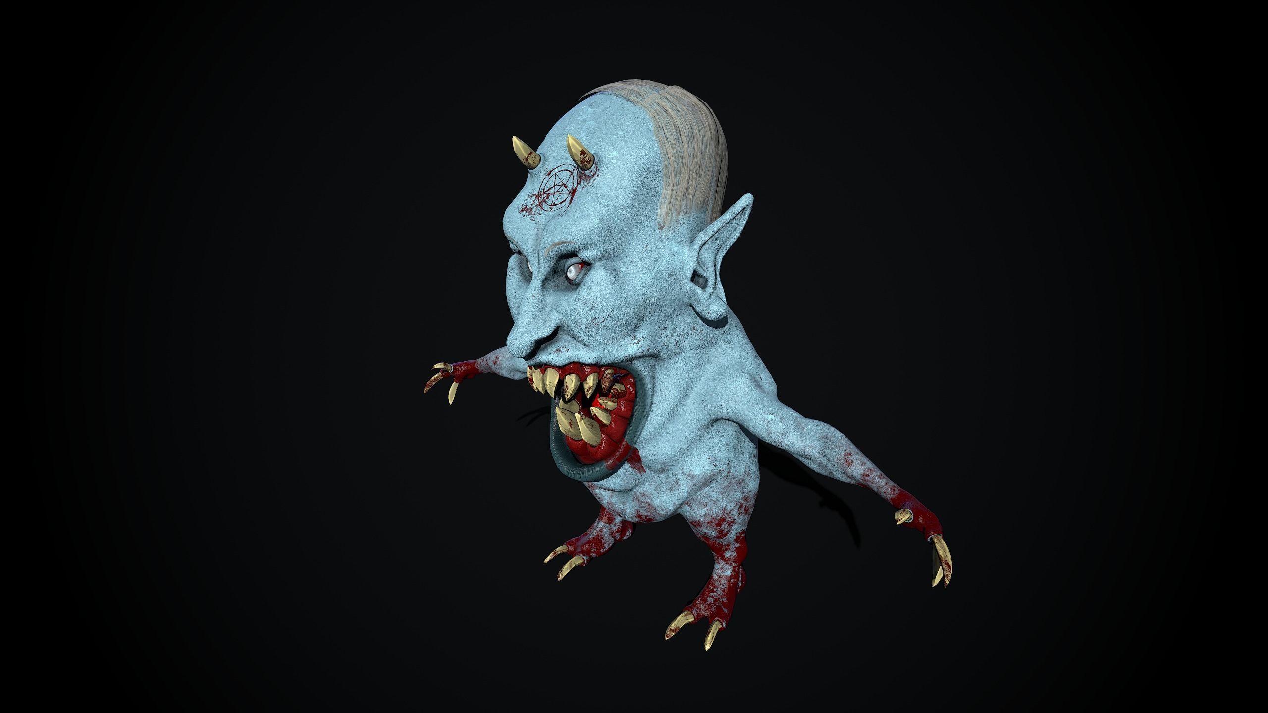 Unholy Creature Low-poly 3D model_5
