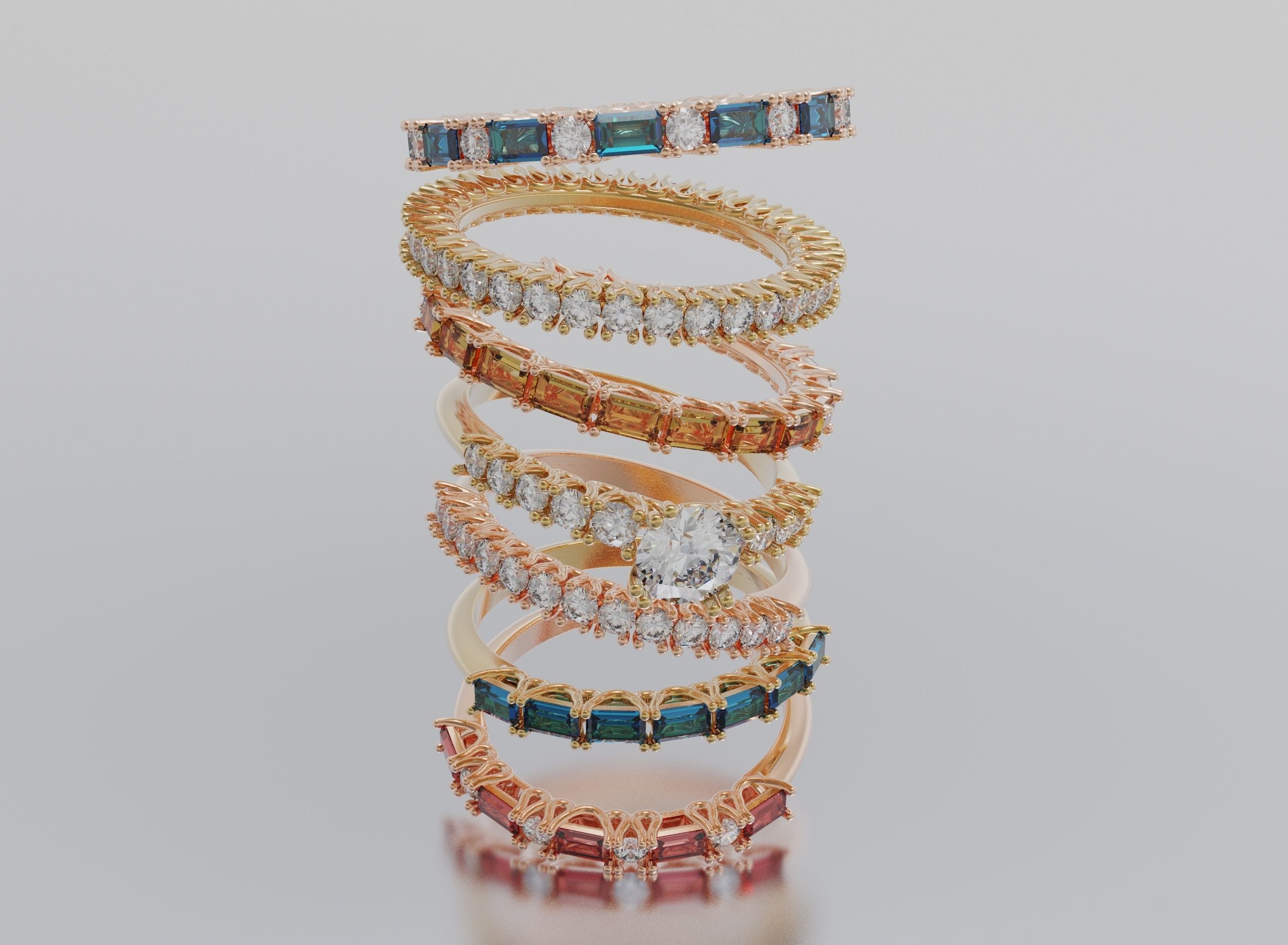 Ring  Bands 3D Model Collection_1