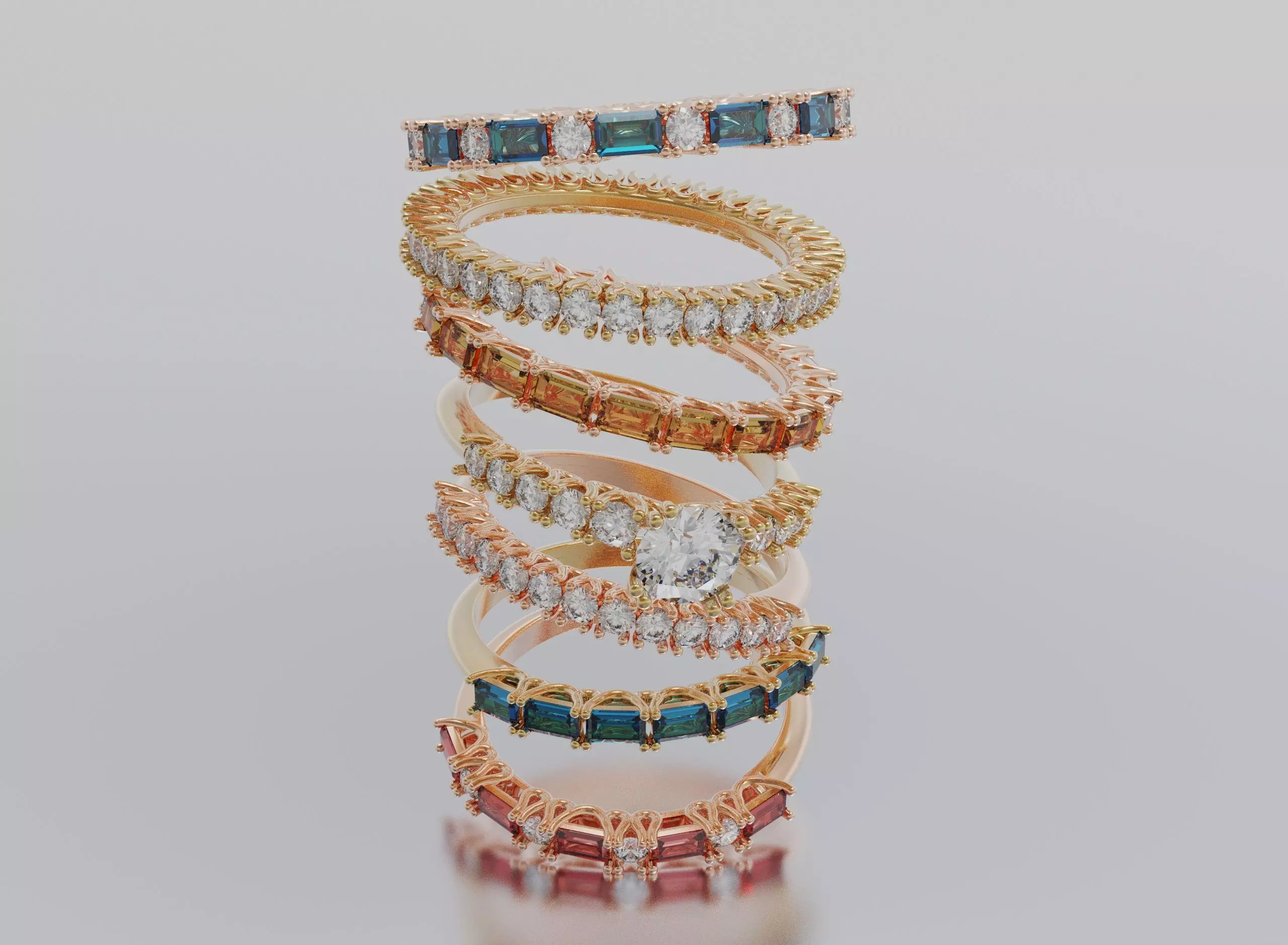 Ring  Bands 3D Model Collection_0