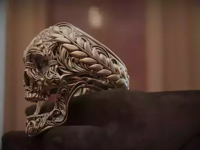 Skull Ring Baroque 3D print model