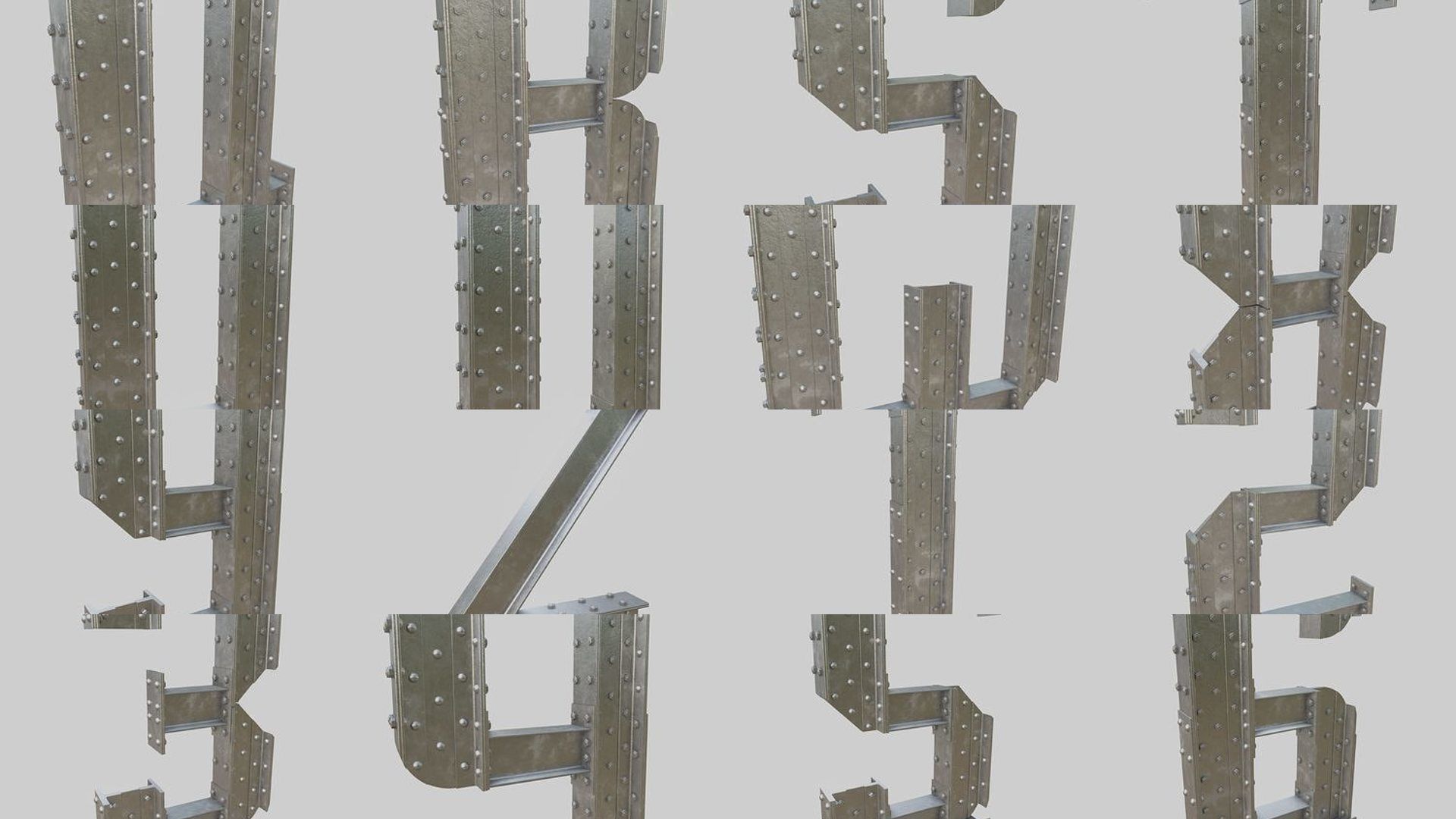 Steel Construction Letters And Numbers Collection _1