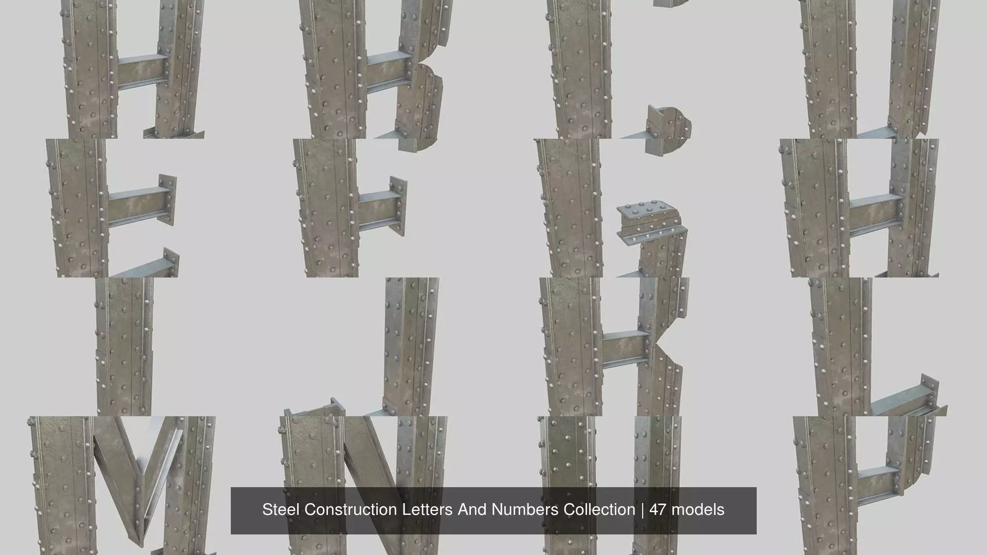 Steel Construction Letters And Numbers Collection _0
