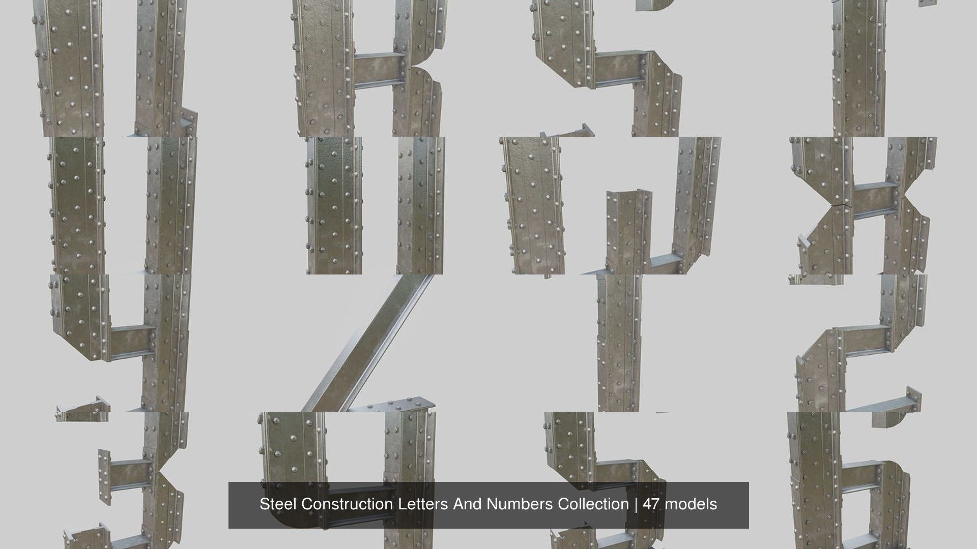 Steel Construction Letters And Numbers Collection _2