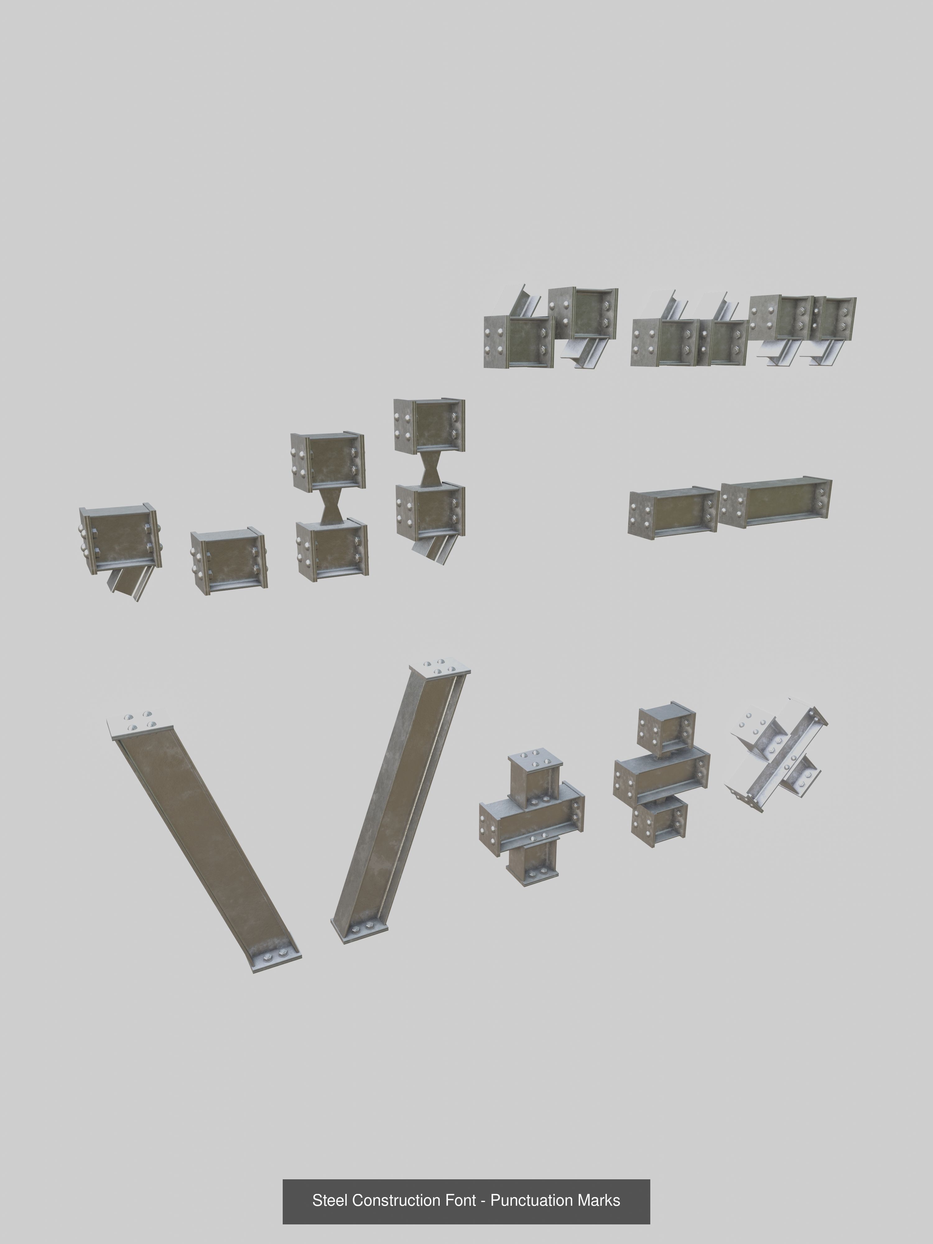 Steel Construction Letters And Numbers Collection _43