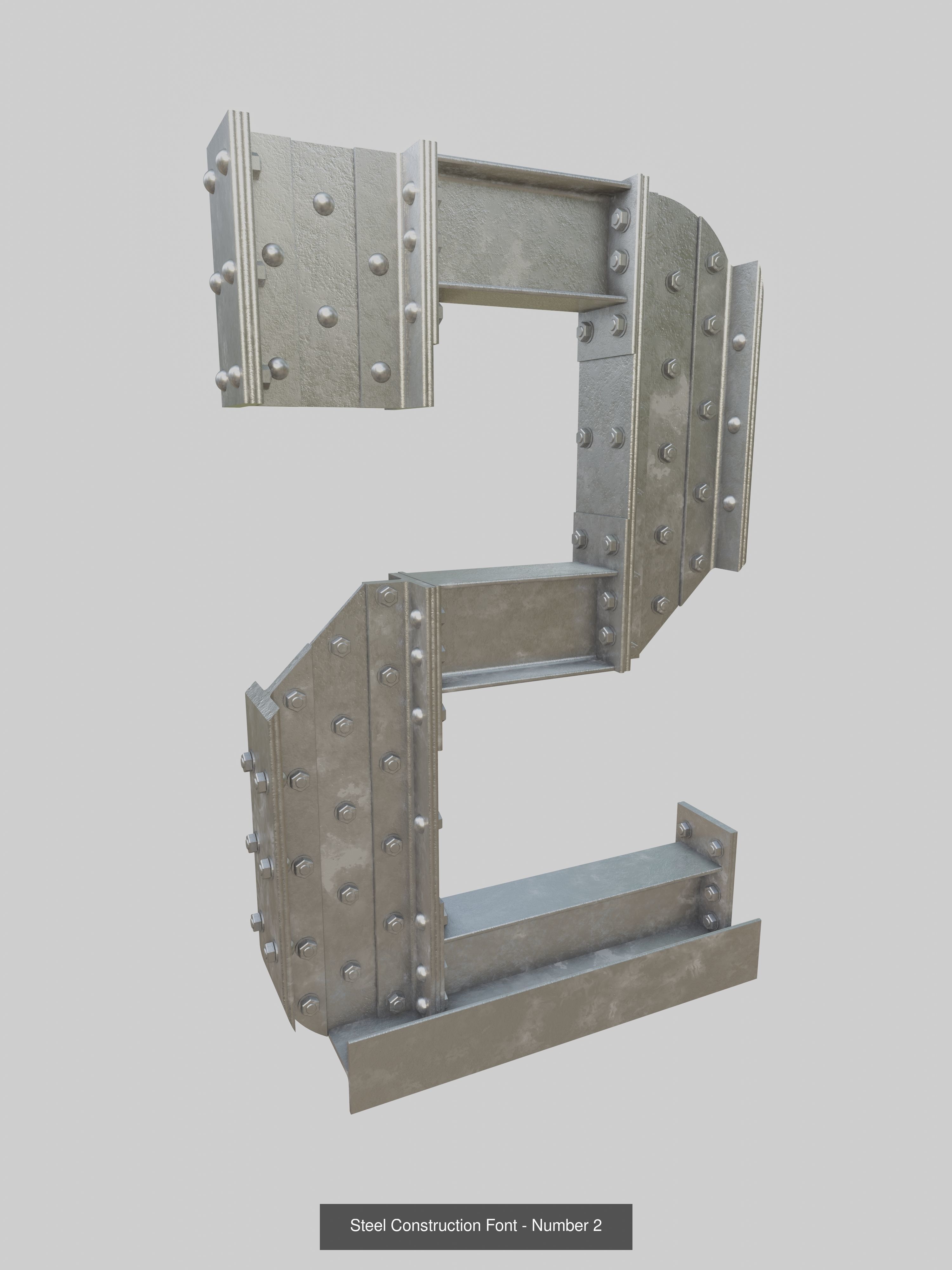 Steel Construction Letters And Numbers Collection _32