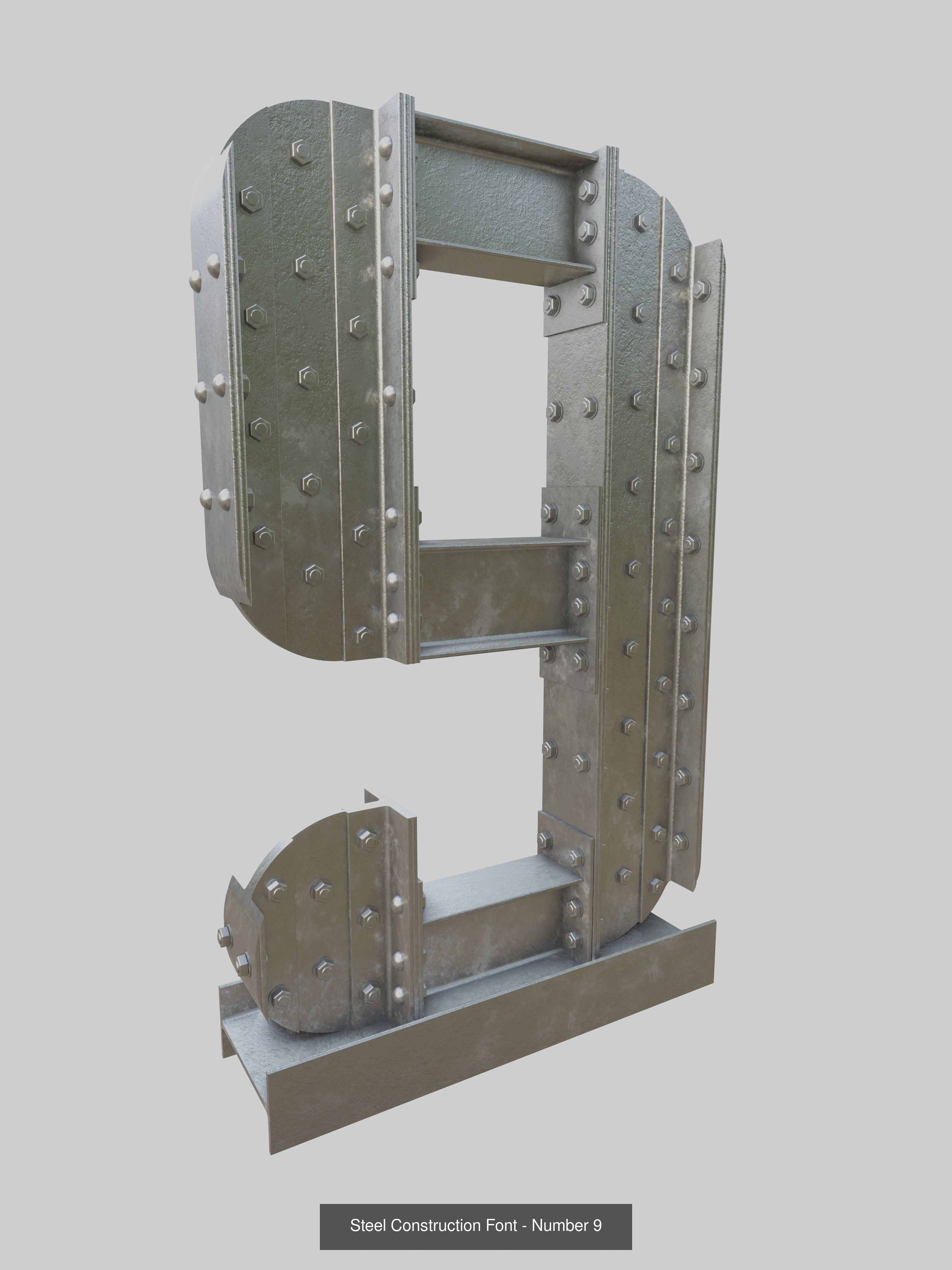 Steel Construction Letters And Numbers Collection _39