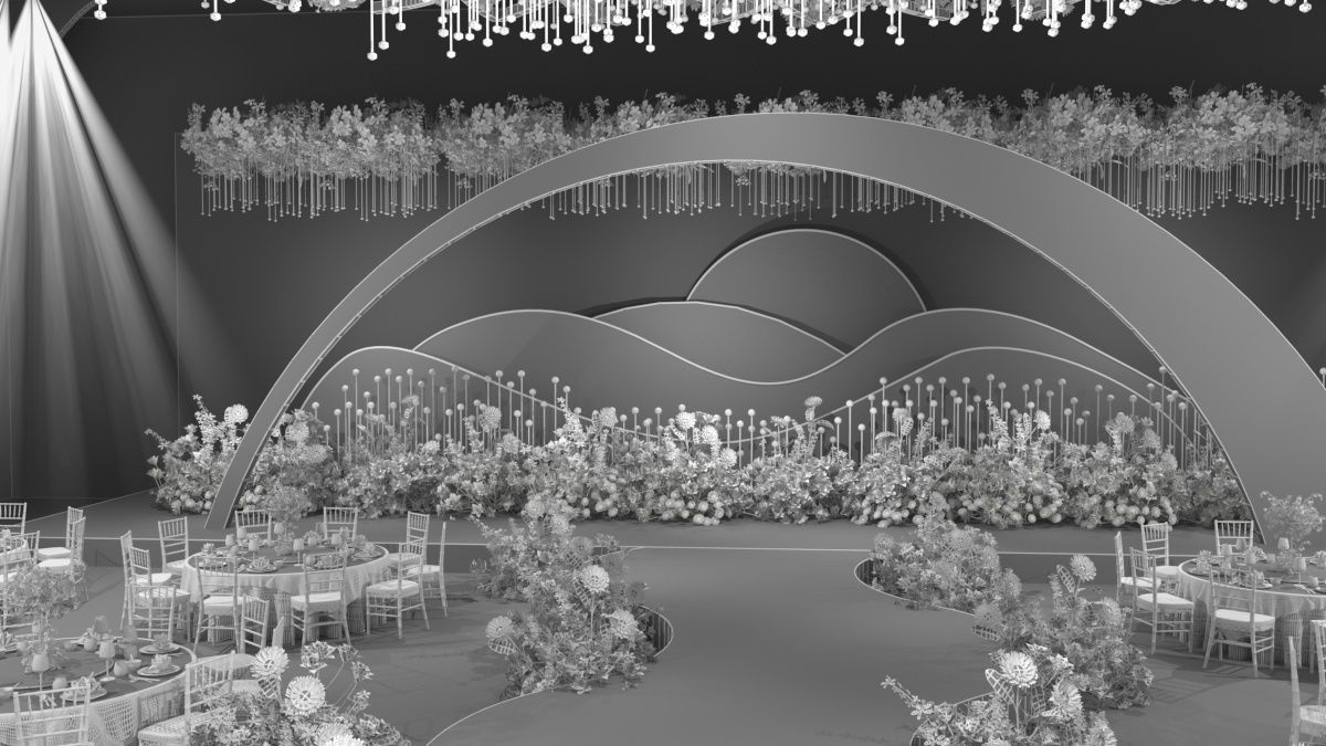 Wedding Banquet Hall 5 3D model_16