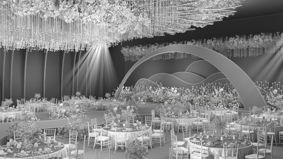 Wedding Banquet Hall 5 3D model_17