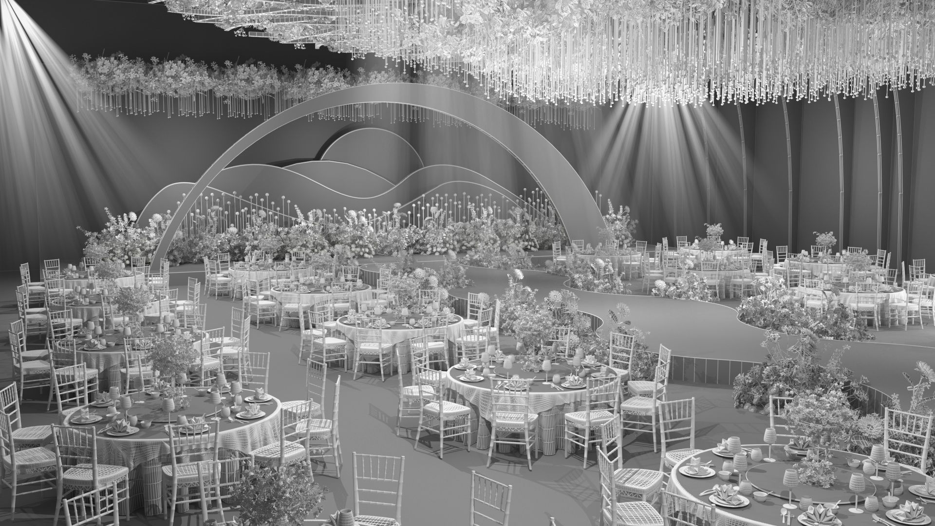 Wedding Banquet Hall 5 3D model_19
